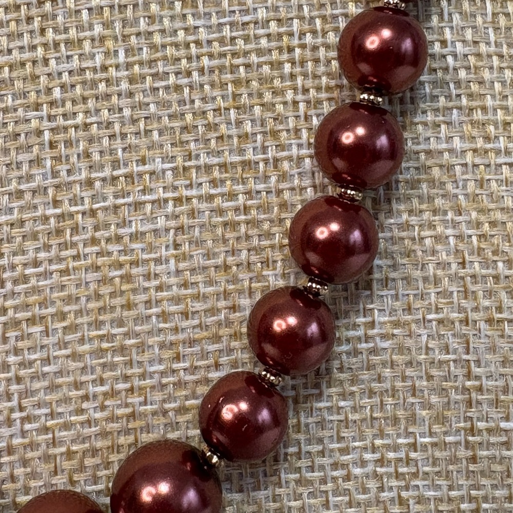 (254)Elegant Brown Beaded Necklace - Picture 3 of 8